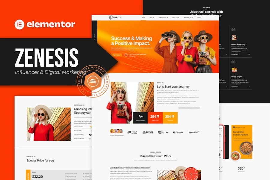 Zenesis - Template Kit Elementor para influenciadores y marketing digital
