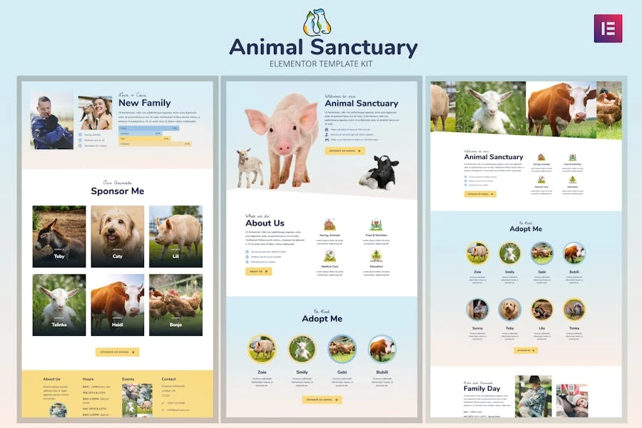 Animal Sanctuary - Kit de plantillas para organizaciones sin fines de lucro