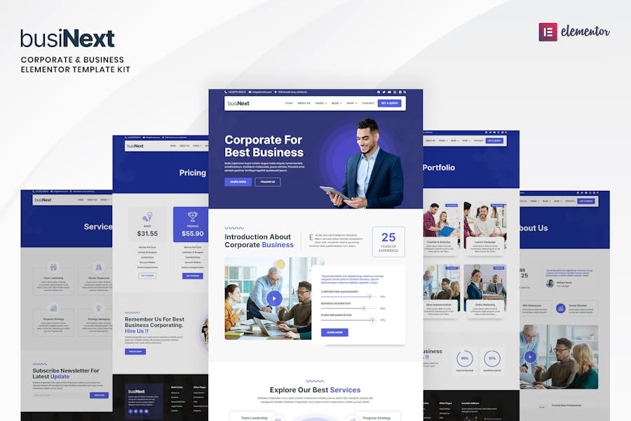 Businext - Template Kit de Elementor de negocios Corporativa