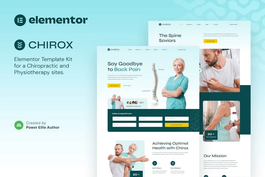 Chirox ? Template Kit Elementor para quiropráctica y fisioterapia