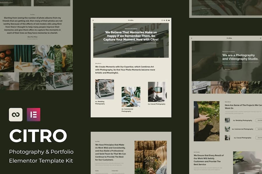 Citro - Template Kit Elementor para fotografía y portafolio