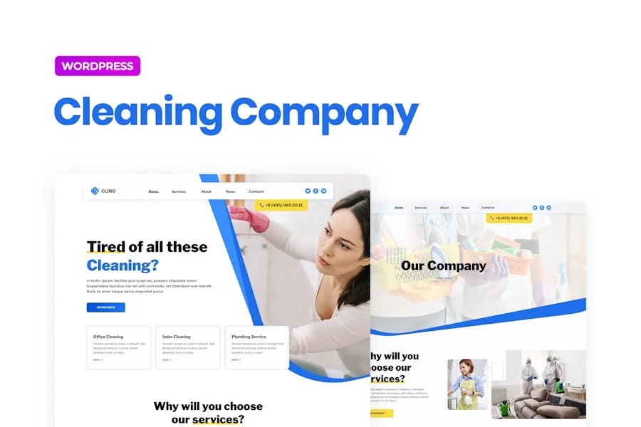 Clino ? Template Kit Elementor para empresas de limpieza