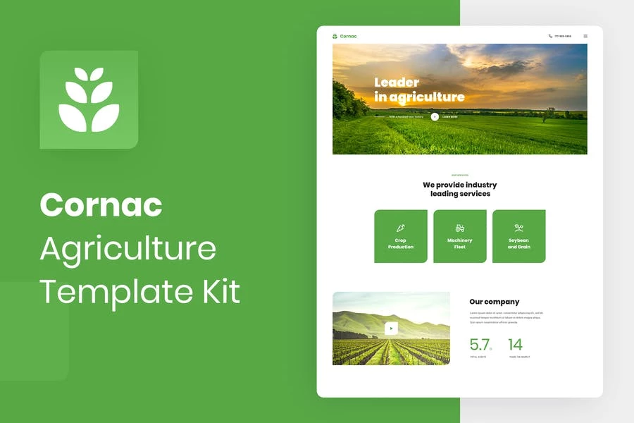 Cornac - Kit de plantillas de Agriculture Elementor