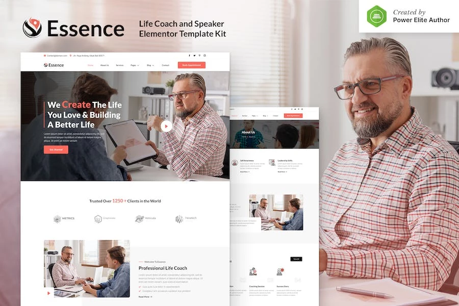 Essence ? Kit de plantillas Elementor para Life Coach y Speaker