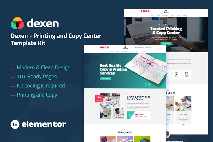 Dexen - Template Kit Elementor del Centro de Impresión y Copiado