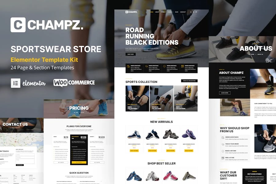 Champz - Template Kit para tienda en línea de zapatillas y ropa deportiva