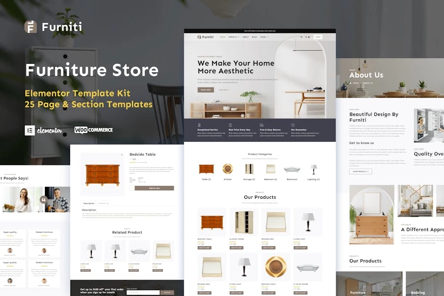 Furniti - Tienda de muebles y decoración del hogar Elementor Pro Template Kit