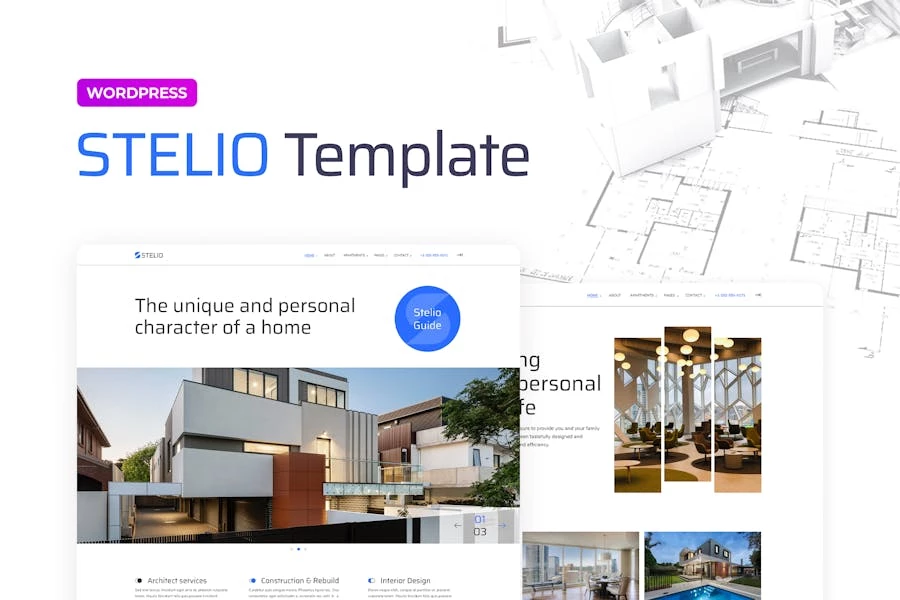 Stelio ? Kit de plantillas Elementor Pro para empresas de arquitectura y construcción