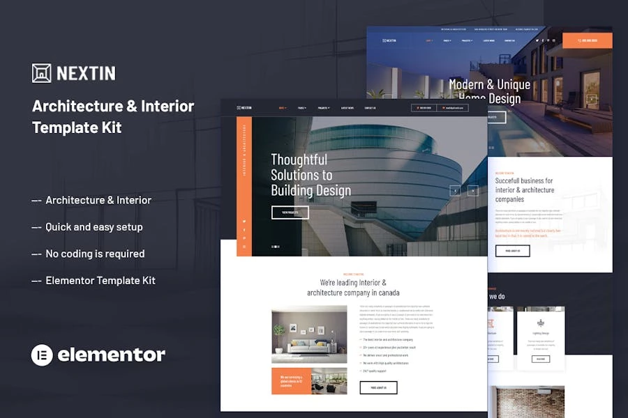 Nextin - Template Kit para elementos de arquitectura e interiores