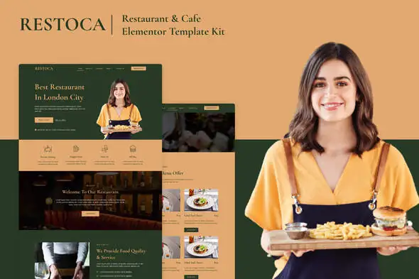 Restoca - Template Kit Elementor para restaurantes y cafeterías