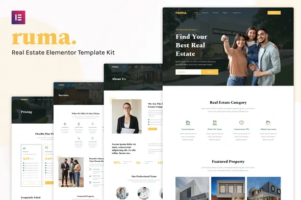 Ruma - Template Kit de Elementor para bienes raíces