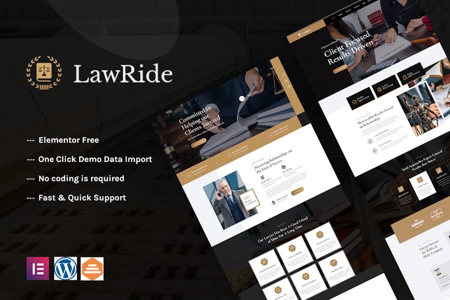 Lawride - Template Kit Elementor para abogados y bufetes de abogados