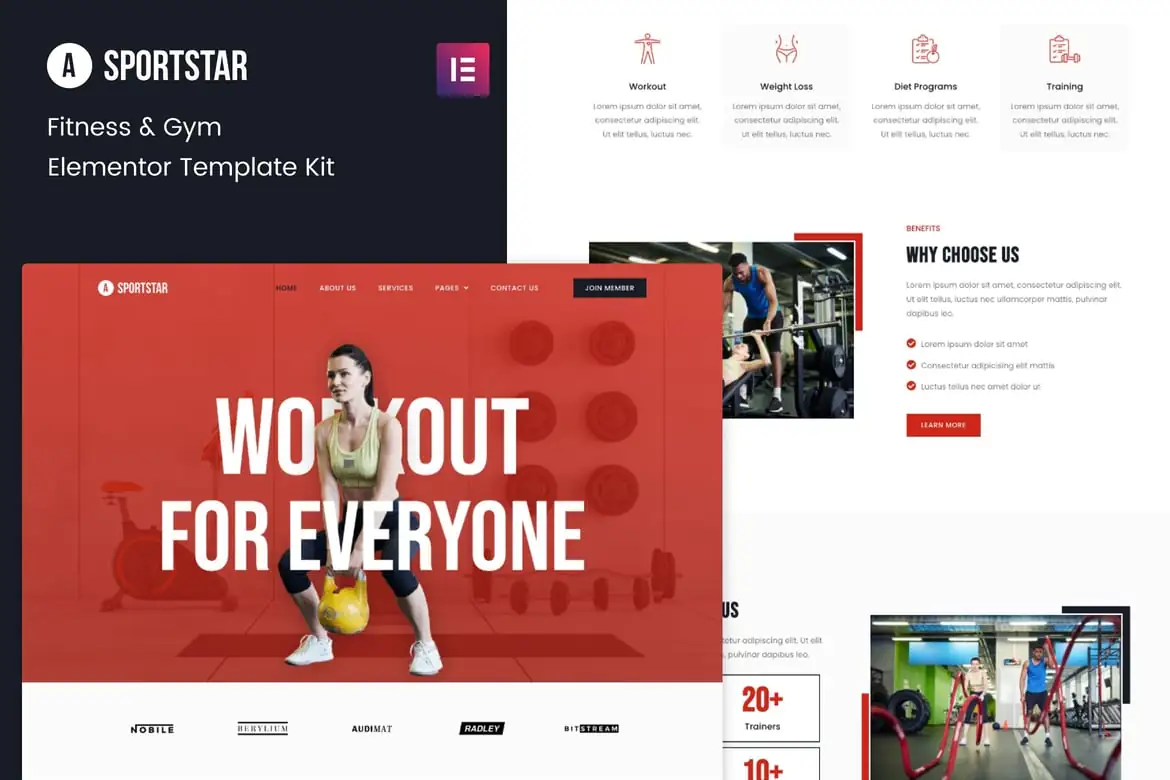 Sportstar - Template Kit Elementor de Fitness & Gym