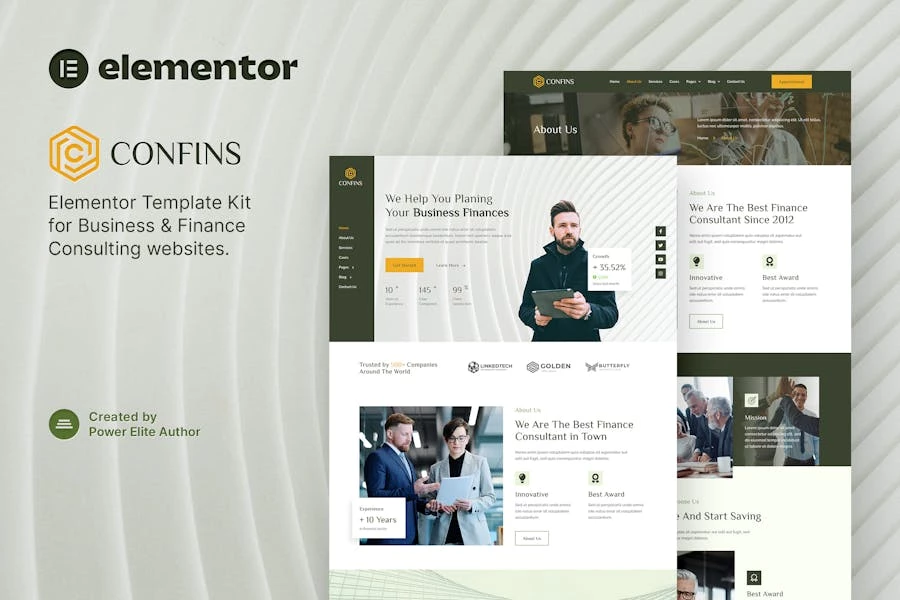 Confins - Template Kit Elementor de Consultoría Empresarial y Financiera