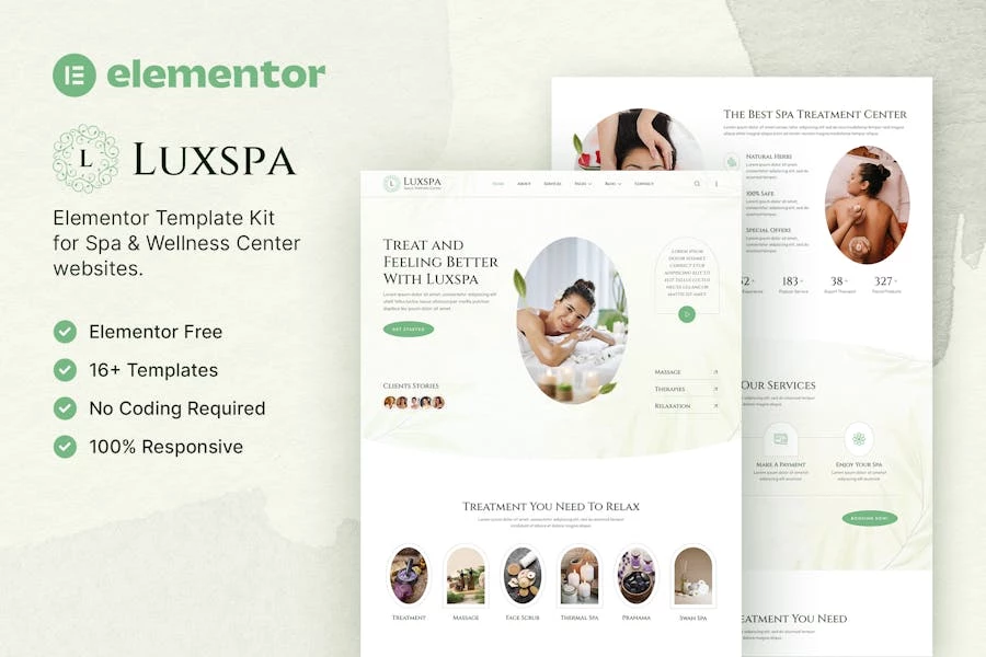 Luxspa ? Template Kit Elementor para spa y centro de bienestar