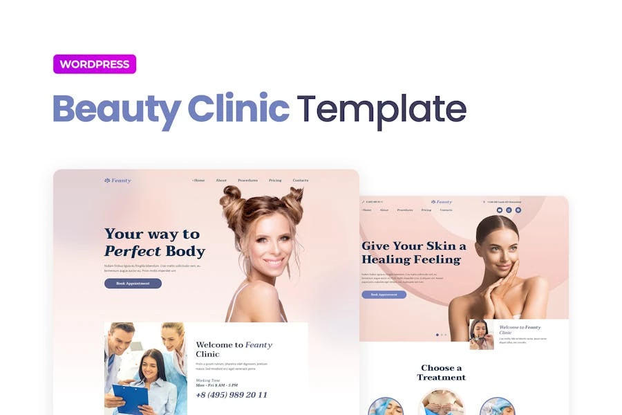 Feanty ? Template Kit Elementor para clínicas de belleza