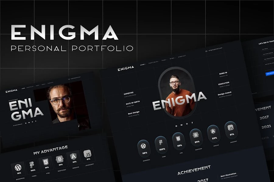 Enigma - Template Kit Elementor para Porfolio personal