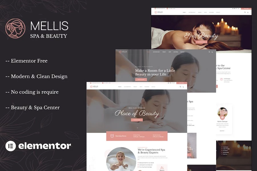 Mellis - Template Kit Elementor para belleza y spa