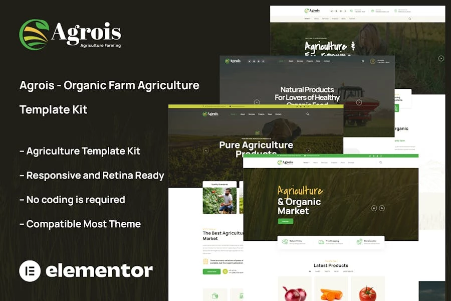 Agrois - Template Kit de agricultura agrícola orgánica