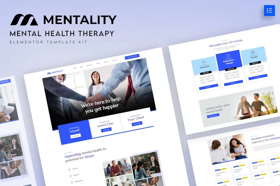 Mentality - Template Kit Elementor para terapia de salud mental