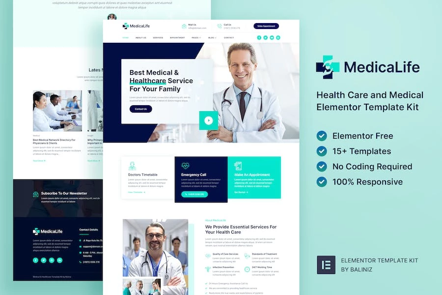 MedicaLife - Template Kit de Elementor médico y de atención médica