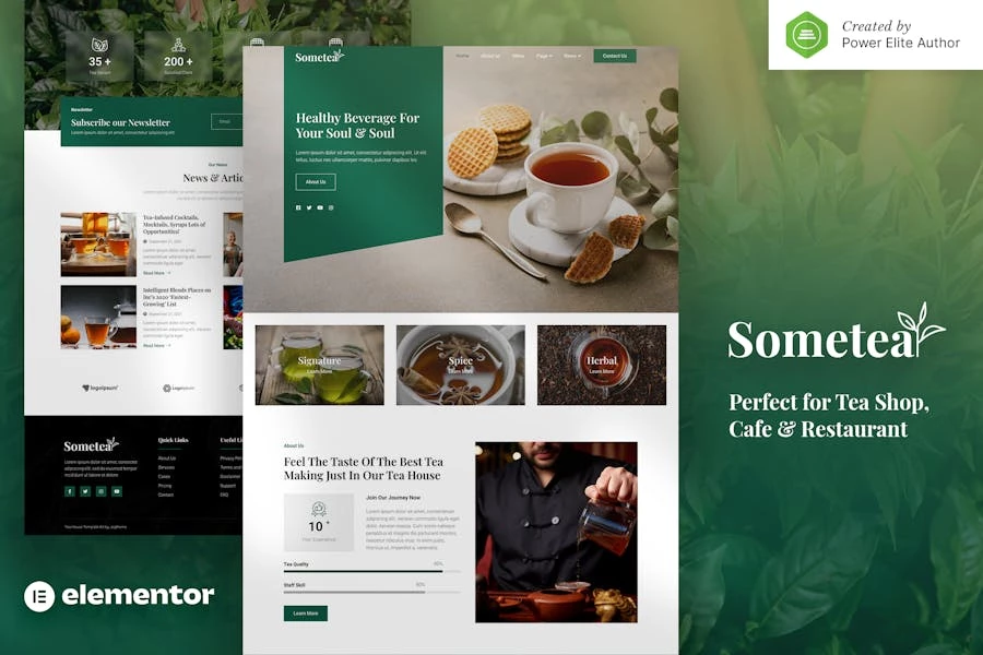 Sometea ? Kit de plantillas Elementor para cafeterías y restaurantes de té