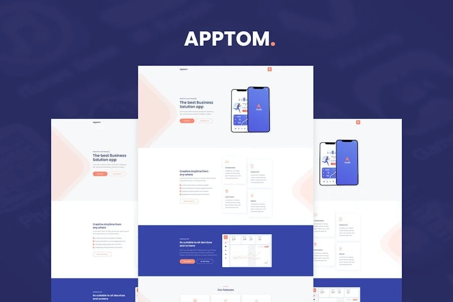 Apptom - Aplicación y software Showcase Elementor Template Kit