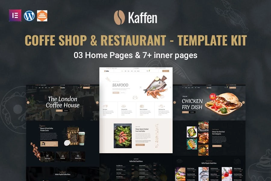 Kaffen - Template Kit Elementor para cafeterías y restaurantes