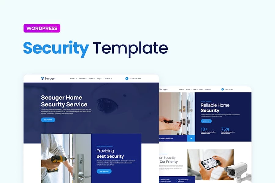 Secuger ? Template Kit Elementor Pro de seguridad para el hogar