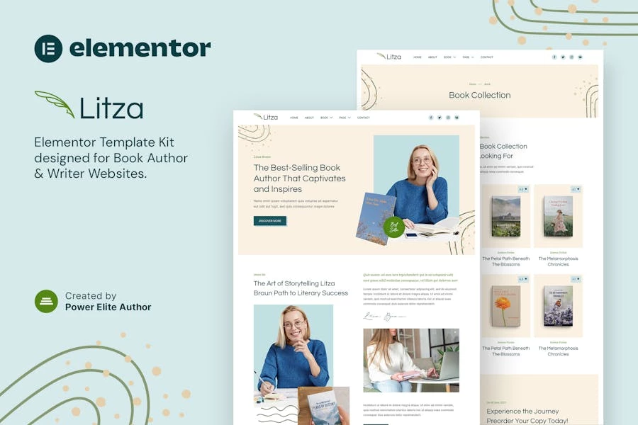 Litza ? Template Kit Elementor para Autor y escritores de libros