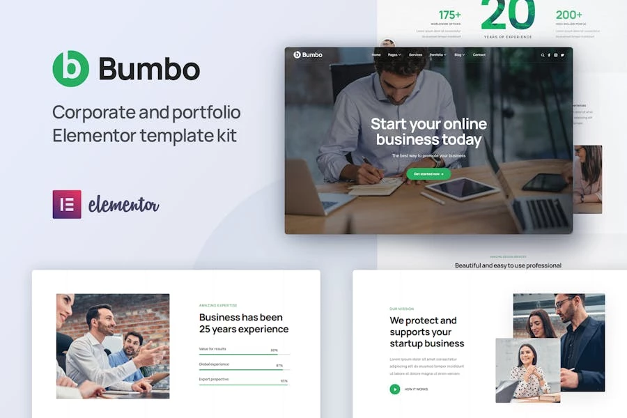 Bumbo - Template Kit Elementor para Porfolio de empresas y startups