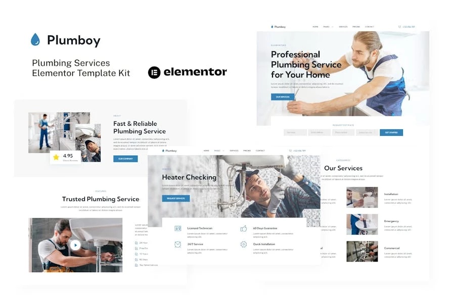 Plumboy - Template Kit Elementor para servicios de plom