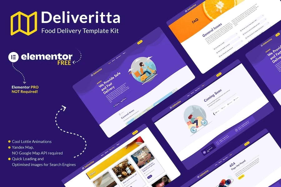 Deliveritta - Template Kit Elementor para entrega de alimentos
