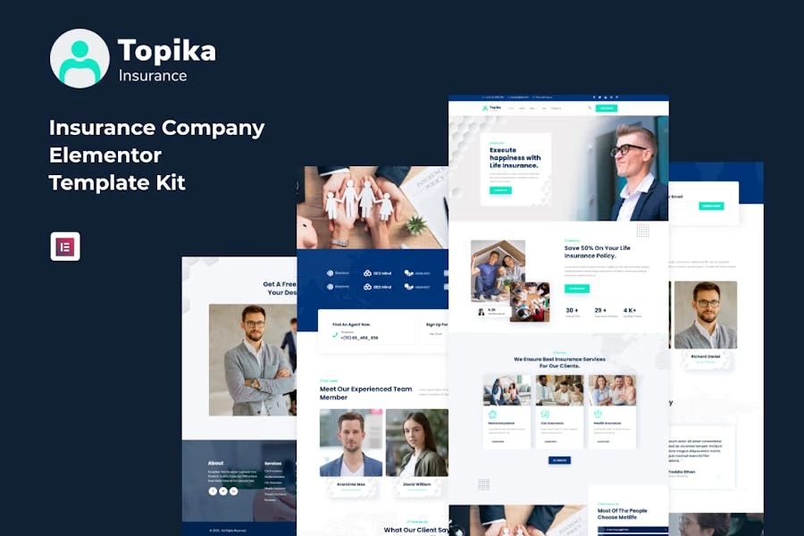Topika - Template Kit Elementor para Agencia de seguros