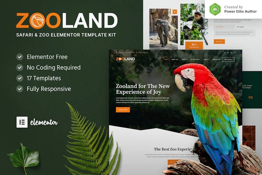 Zooland - Template Kit Elementor de Safari y Zoo