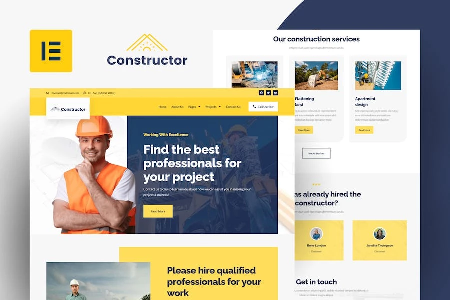 Constructor - Template Kit Elementor de construcción y reparación
