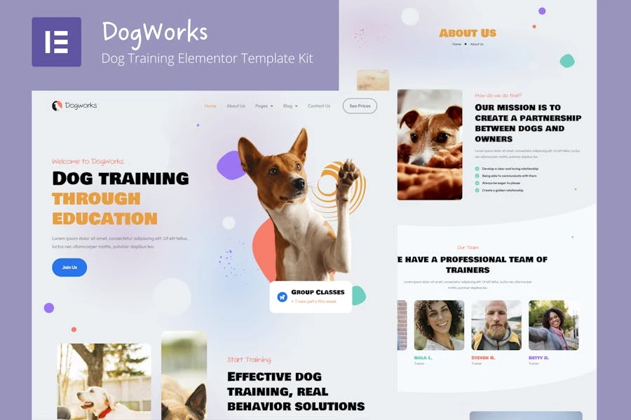 DogWorks - Template Kit Elementor para entrenamiento de perros