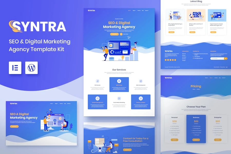 SYNTRA - Template Kit para Agencia de marketing digital y SEO