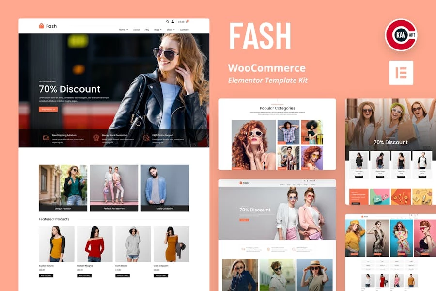 Fash - Template Kit WooCommerce Elementor