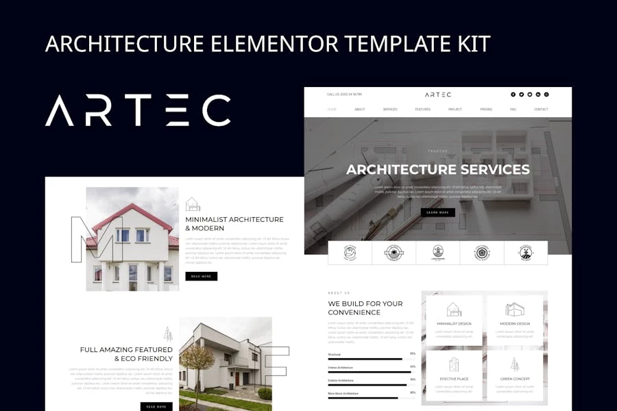 Artec - Kit de plantillas de arquitectura Elementor