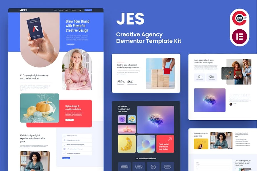 Jes - Template Kit Elementor Pro para Agencia creativas