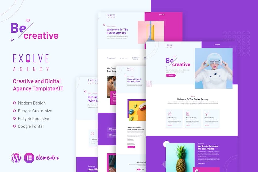 Exolve | Template Kit de Elementor para Porfolio creativo