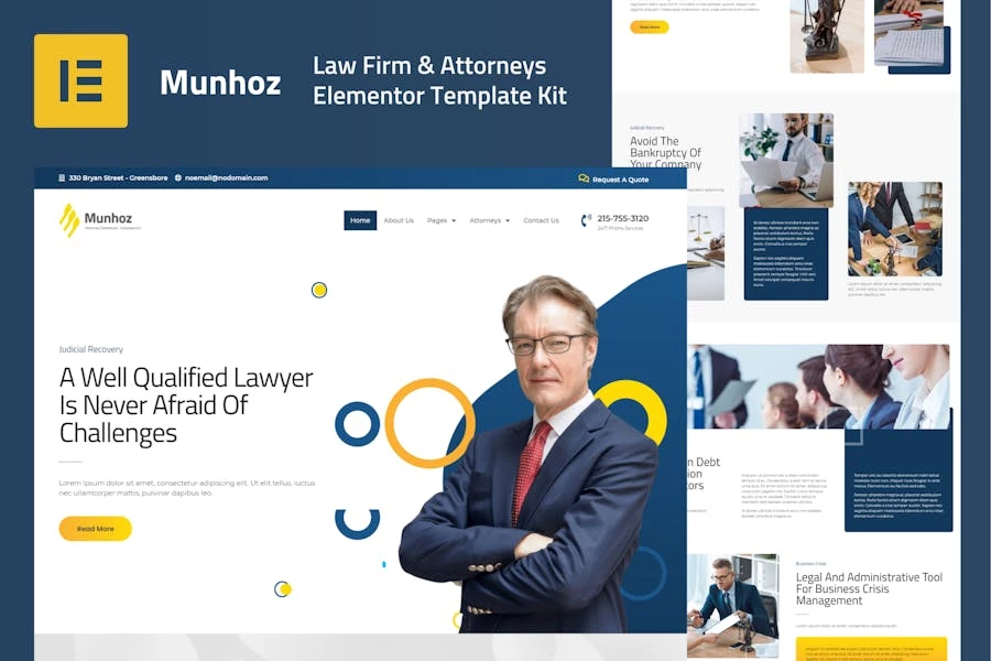 Munhoz - Template Kit de Elementor para bufetes de abogados y abogados
