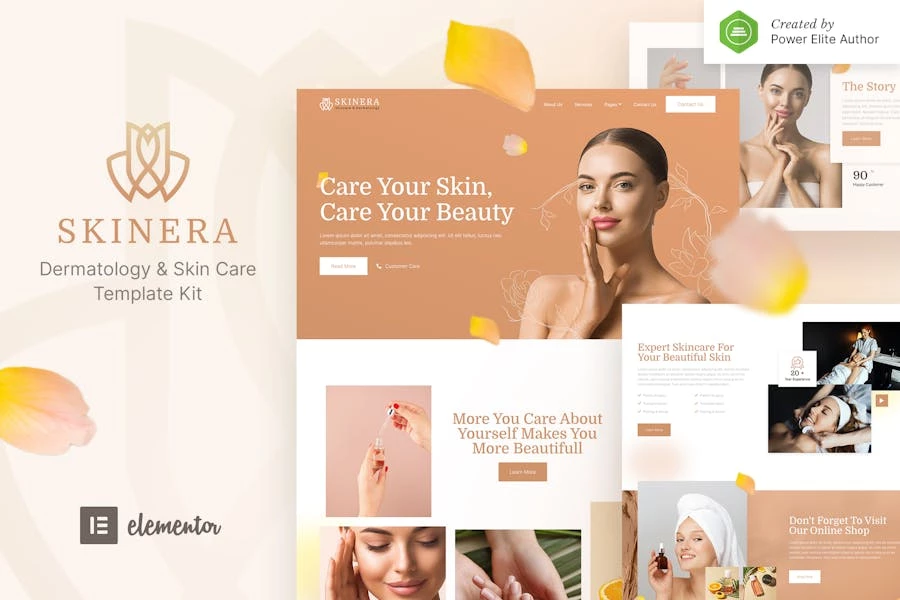 Skinera - Template Kit Elementor para dermatología y cuidado de la piel