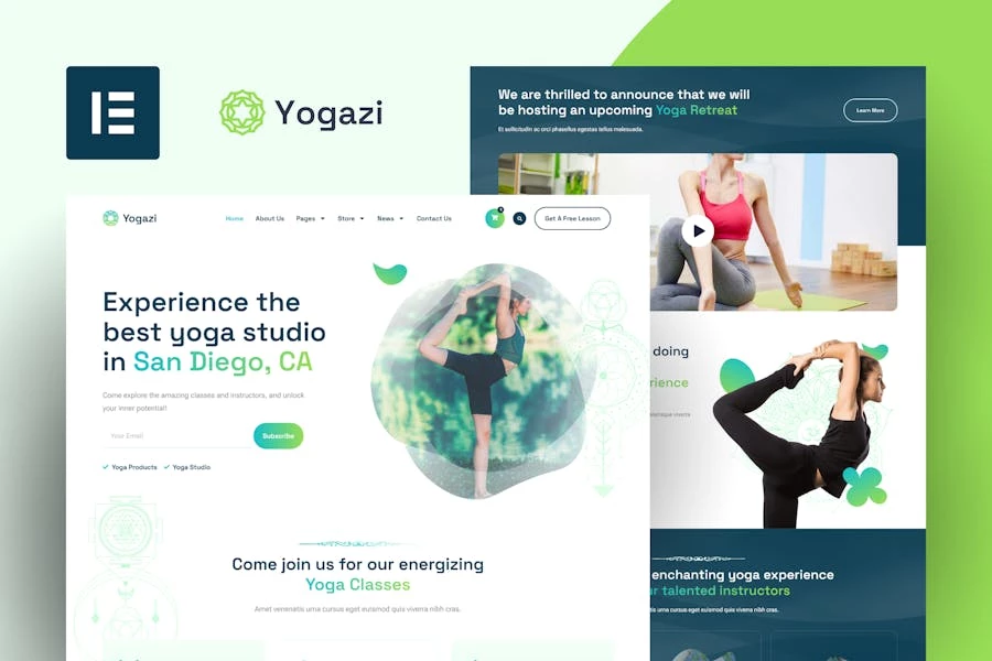 Yogazi - Template Kit Elementor Pro para Yoga Studio