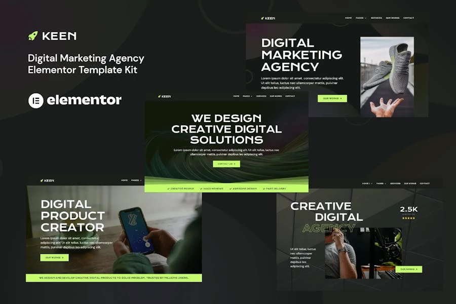 Template Kit Elementor de Keen - Dark Digital Marketing Agencia