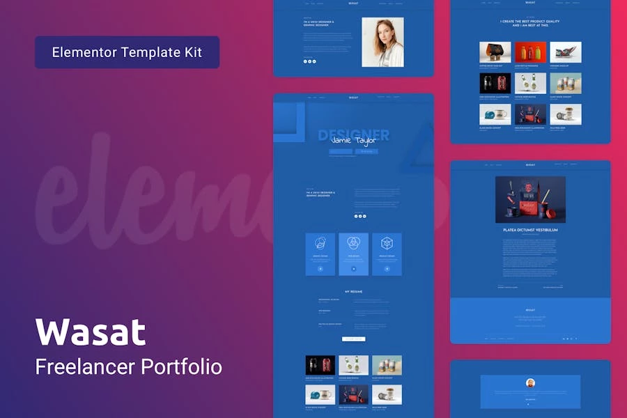 Wasat ? Kit de plantillas Elementor para Porfolio Creativo