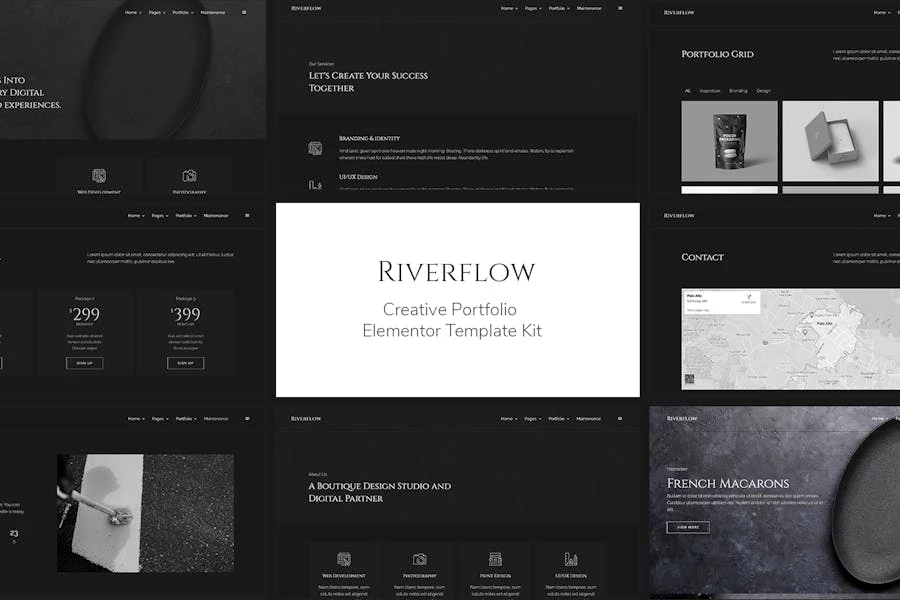 Riverflow - Template Kit Elementor para Porfolio creativo
