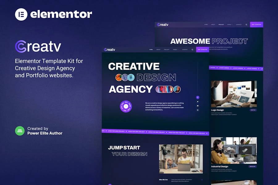 Creatv ? Kit de plantillas Elementor para agencias de diseño creativo