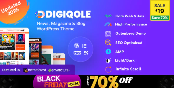 Digiqole - News Magazine WordPress Theme